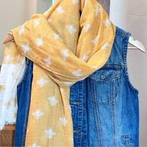Yellow Bee Print Scarf